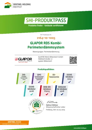 SHI Produktpass RDS Kombi-Perimeterdämmsystem