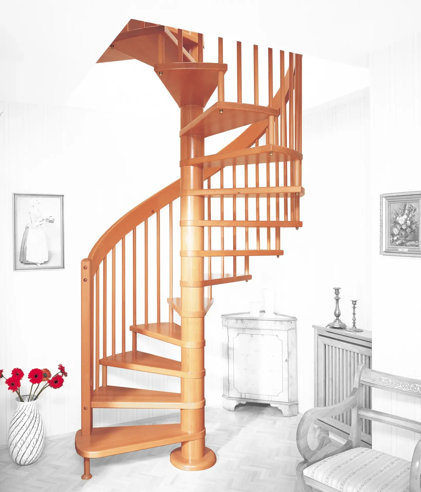 Spindeltreppen aus Holz