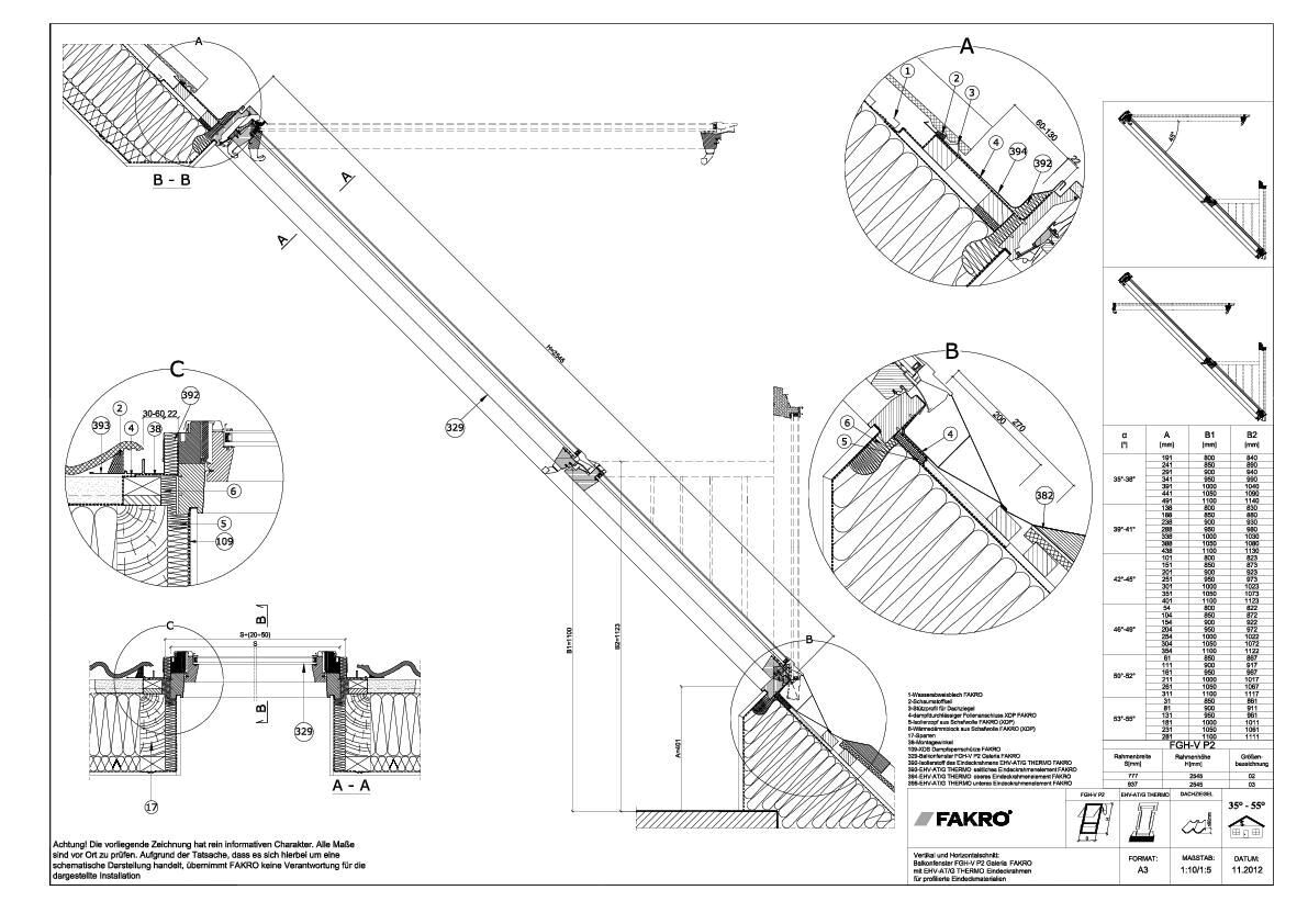 FAKRO Dachfenster - EHV-AT_G Thermo - Balkonfenster-Eindeckrahmen