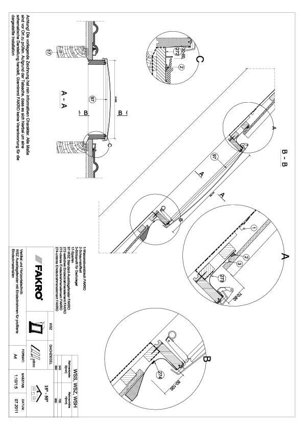 WSZ – Ausstiegsfenster mit Eindeckrahmen für profilierte Eindeckmaterialien