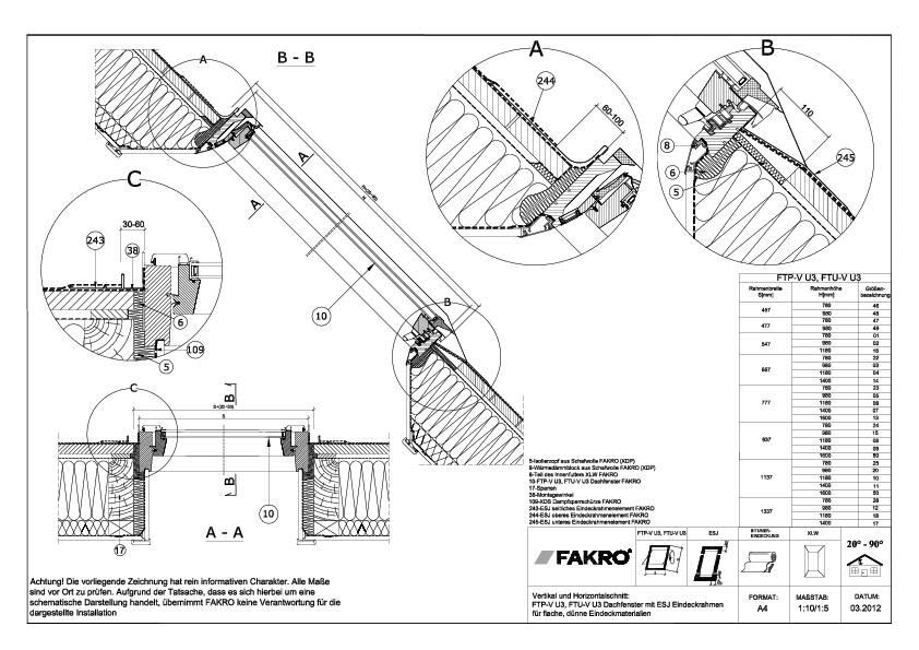 FAKRO Dachfenster - ESJ – Eindeckrahmen für flache, dünne Eindeckmaterialien