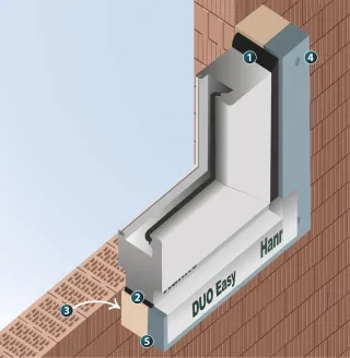 Vorwandmontagesystem zum Einbau von Fenstern in der Dämmebene Vorwandmontagesystem zum Einbau von Fenstern in der Dämmebene