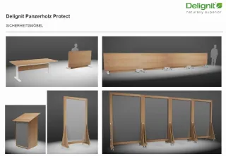 Delignit® Panzerholz Protect - Holzwerkstoff f. sicherheitsrelevante Anwendungen Delignit® Panzerholz Protect - Holzwerkstoff f. sicherheitsrelevante Anwendungen