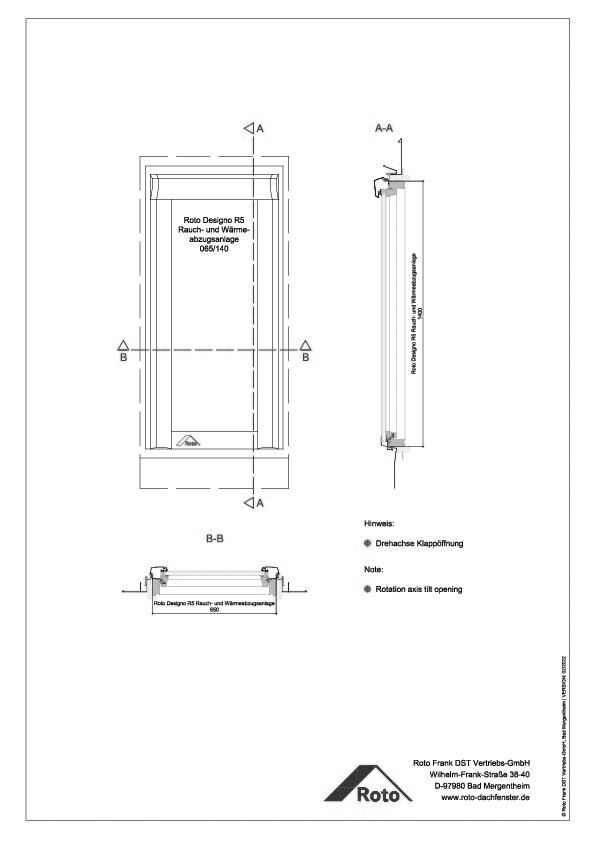 Designo R5 Wohndachfenster für Rauch- und Wärmeabzugsanlagen