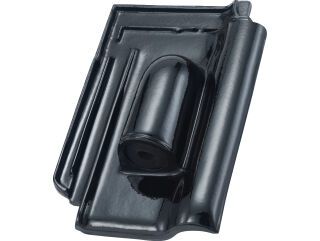 Randers Tegl - RT 860 Laumans TIEFA XLTOP Solaranschlussziegel mit Dichtring schwarz-glasiert (HAN: 98602103)