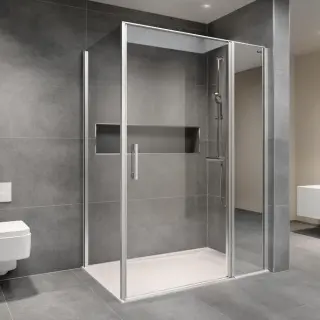 Glas-Duschen mit Pendel-, Schiebe-, Falt- oder Drehtür, Walk-In-Lösungen Glas-Duschen mit Pendel-, Schiebe-, Falt- oder Drehtür, Walk-In-Lösungen