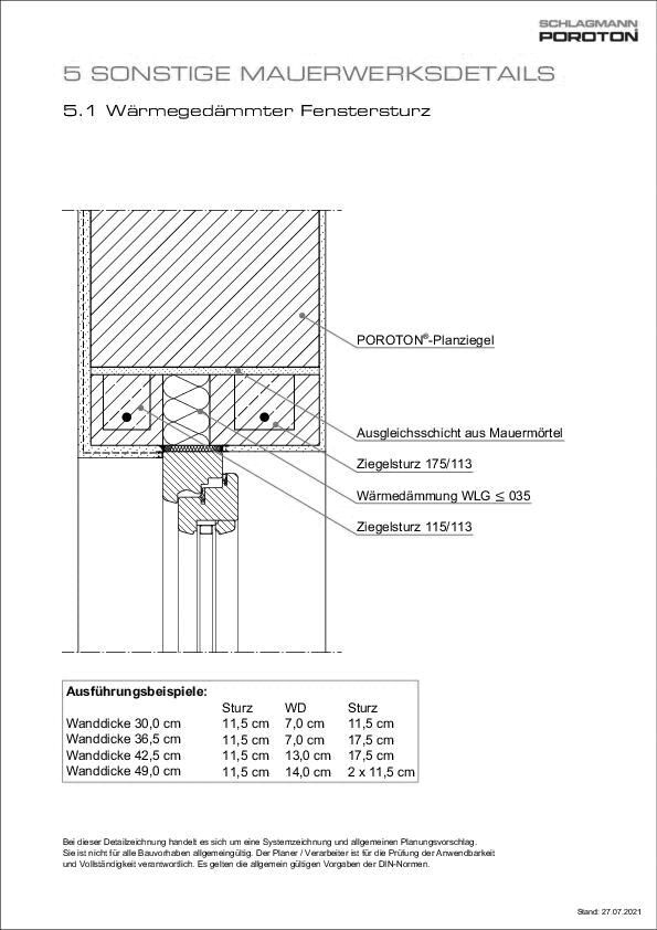 Sonstige Mauerwerksdetails