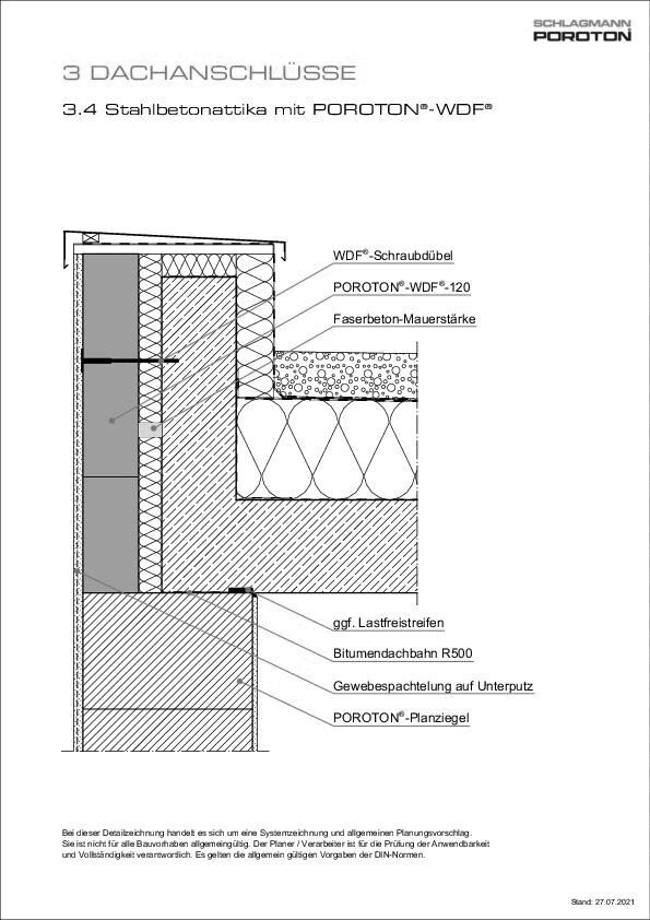 Schlagmann Poroton - Stahlbetonattika mit POROTON®-WDF®