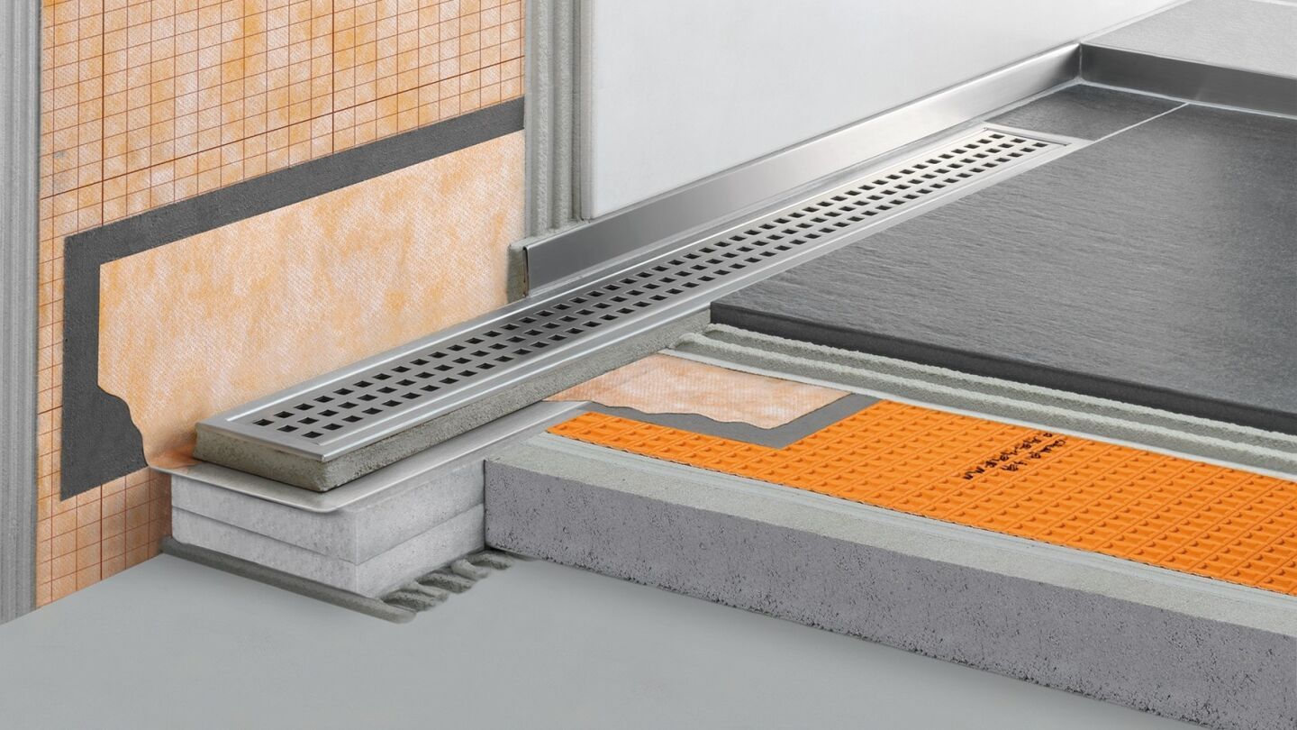 Duschelemente und Linienentwässerung