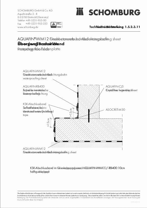 1.5.2.3.11 AQUAFIN-WM12 Frischbetonverbundsystem _ Übergang Wand Boden, vorspringende Bodenplatte