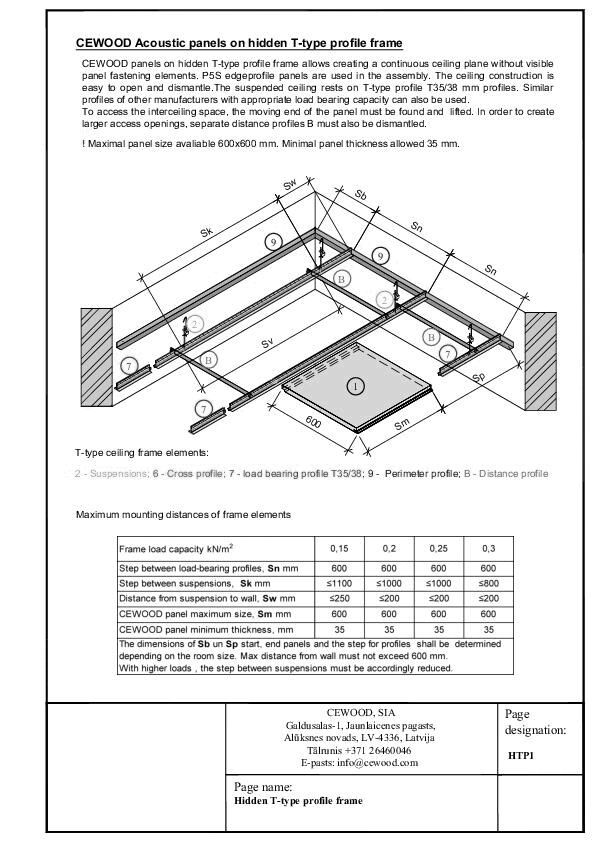 Decken mit CEWOOD Akustikplatten, herausnehmbar, Einlegesystem