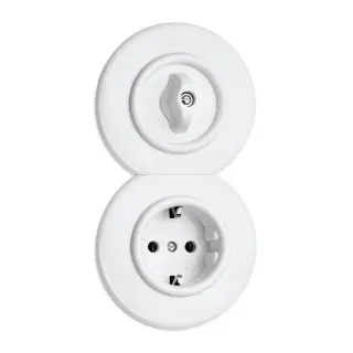 Unterputz-Schaltersysteme aus Porzellan, Bakelit®, Duroplast und Weißglas Unterputz-Schaltersysteme aus Porzellan, Bakelit®, Duroplast und Weißglas