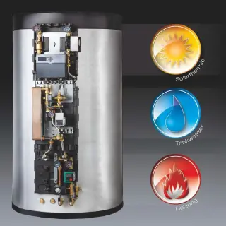 Energiespeicher-Zentrale für Heizung, Trinkwassererwärmung und Solarthermie Energiespeicher-Zentrale für Heizung, Trinkwassererwärmung und Solarthermie