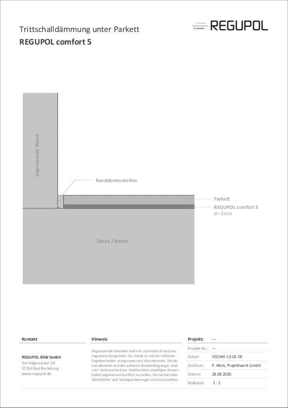 Trittschalldämmung unter Parkett