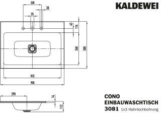 CONO EINBAUWASCHTISCH KALDEWEI - CONO EINBAUWASCHTISCH