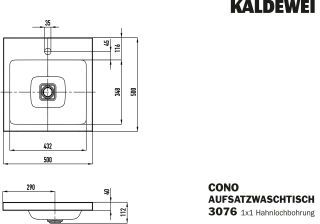 KALDEWEI - CONO AUFSATZWASCHTISCH (RANDHÖHE 40 MM)