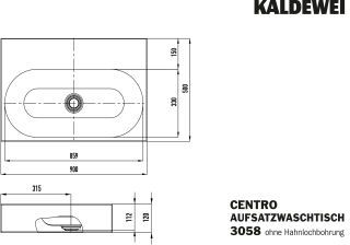 CENTRO AUFSATZWASCHTISCH (RANDHÖHE 120 MM) KALDEWEI - CENTRO AUFSATZWASCHTISCH (RANDHÖHE 120 MM)