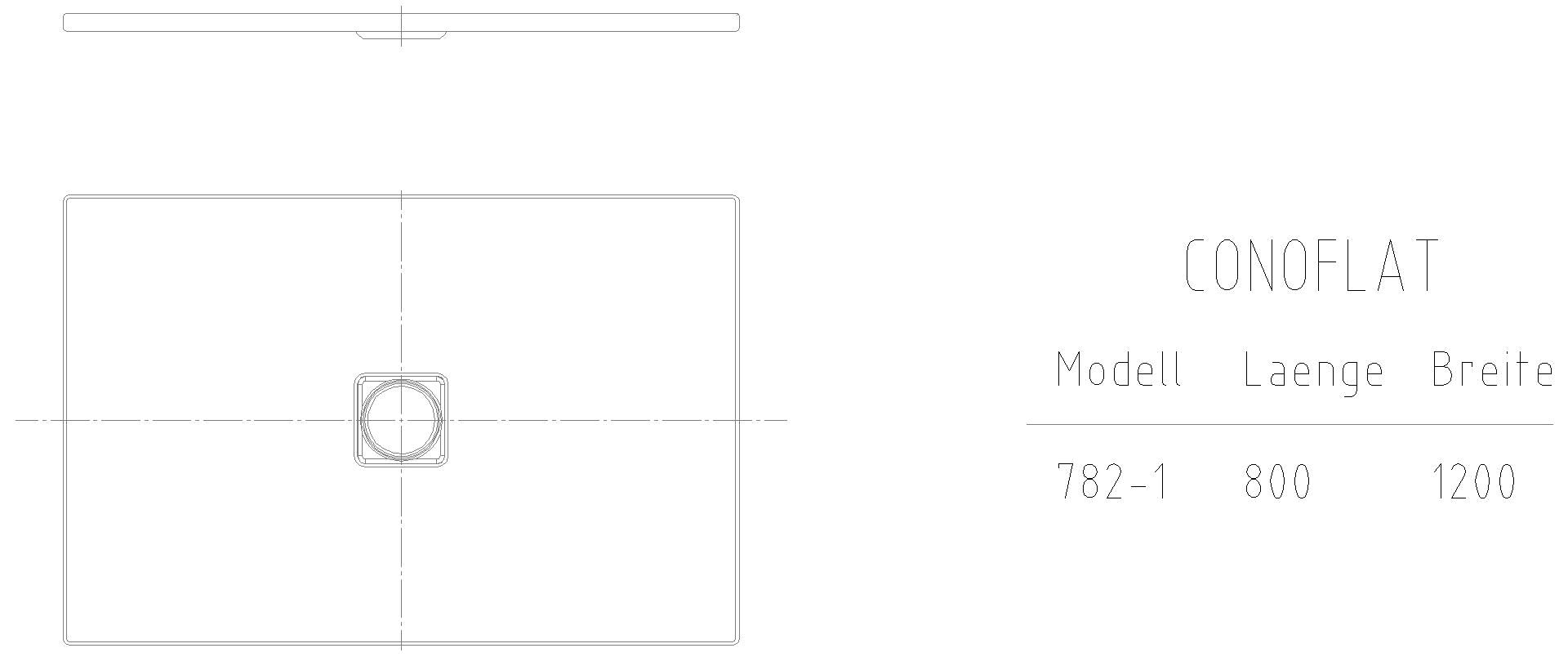 KALDEWEI CONOFLAT mit Wannenträger Duschfläche, 800x1200x32 mm, Modell-Nr: 782-2