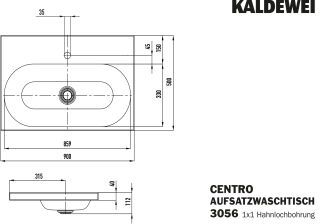 CENTRO AUFSATZWASCHTISCH (RANDHÖHE 40MM) KALDEWEI - CENTRO AUFSATZWASCHTISCH (RANDHÖHE 40MM)
