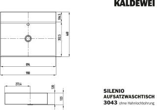 SILENIO AUFSATZWASCHTISCH (RANDHÖHE 120 MM) KALDEWEI - SILENIO AUFSATZWASCHTISCH (RANDHÖHE 120 MM)