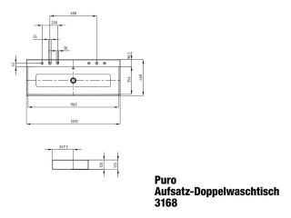 PURO AUFSATZ-DOPPELWASCHTISCH (RANDHÖHE 120 MM) KALDEWEI - PURO AUFSATZ-DOPPELWASCHTISCH (RANDHÖHE 120 MM)