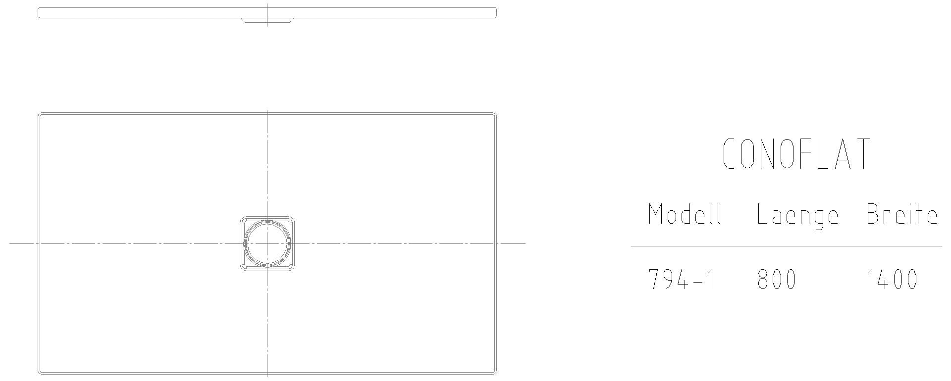 KALDEWEI CONOFLAT mit Wannenträger Duschfläche, 800x1400x32 mm, Modell-Nr: 794-2