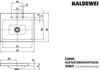 KALDEWEI - CONO AUFSATZWASCHTISCH (RANDHÖHE 40 MM)