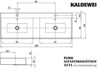 PURO AUFSATZ-DOPPELWASCHTISCH (RANDHÖHE 120 MM) KALDEWEI - PURO AUFSATZ-DOPPELWASCHTISCH (RANDHÖHE 120 MM)