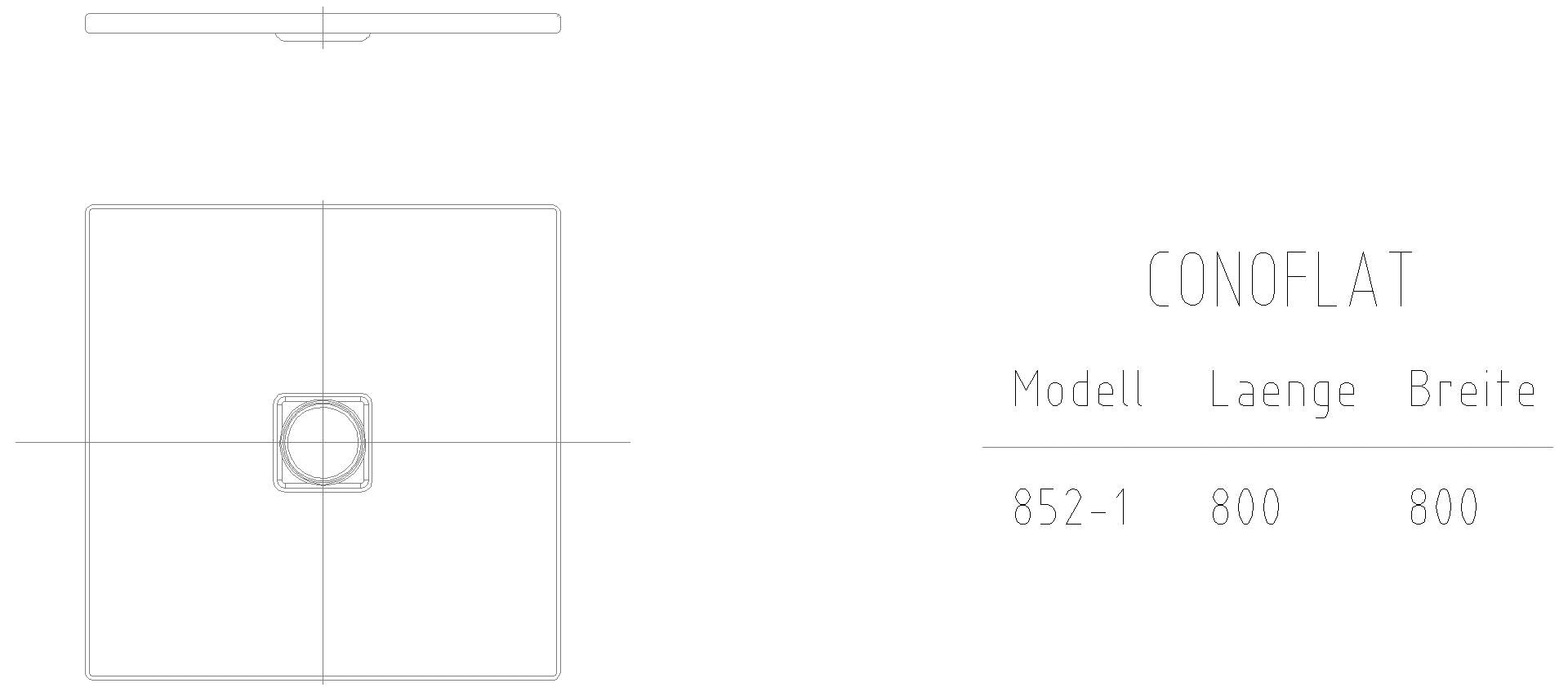 KALDEWEI CONOFLAT mit Wannenträger Duschfläche, 800x800x32 mm, Modell-Nr: 852-2