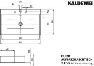 PURO AUFSATZWASCHTISCH (RANDHÖHE 120 MM) KALDEWEI - PURO AUFSATZWASCHTISCH (RANDHÖHE 120 MM)