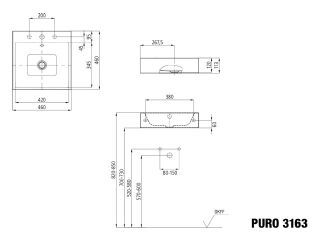 PURO WANDWASCHTISCH KALDEWEI - PURO WANDWASCHTISCH