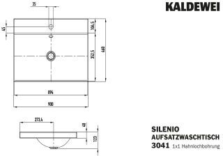 KALDEWEI - SILENIO AUFSATZWASCHTISCH (RANDHÖHE 40 MM)