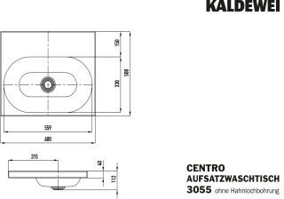CENTRO AUFSATZWASCHTISCH (RANDHÖHE 40MM) KALDEWEI - CENTRO AUFSATZWASCHTISCH (RANDHÖHE 40MM)