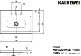 KALDEWEI - CONO AUFSATZWASCHTISCH (RANDHÖHE 40 MM)