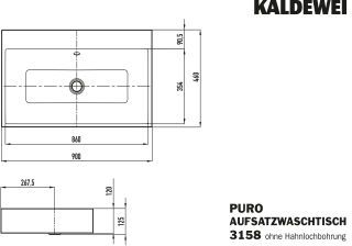 PURO AUFSATZWASCHTISCH (RANDHÖHE 120 MM) KALDEWEI - PURO AUFSATZWASCHTISCH (RANDHÖHE 120 MM)