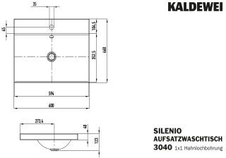 KALDEWEI - SILENIO AUFSATZWASCHTISCH (RANDHÖHE 40 MM)