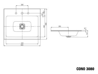 CONO EINBAUWASCHTISCH KALDEWEI - CONO EINBAUWASCHTISCH