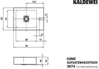 CONO AUFSATZ-HANDWASCHTISCH KALDEWEI - CONO AUFSATZ-HANDWASCHTISCH