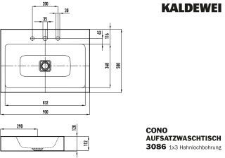 CONO AUFSATZWASCHTISCH (RANDHÖHE 120 MM) KALDEWEI - CONO AUFSATZWASCHTISCH (RANDHÖHE 120 MM)