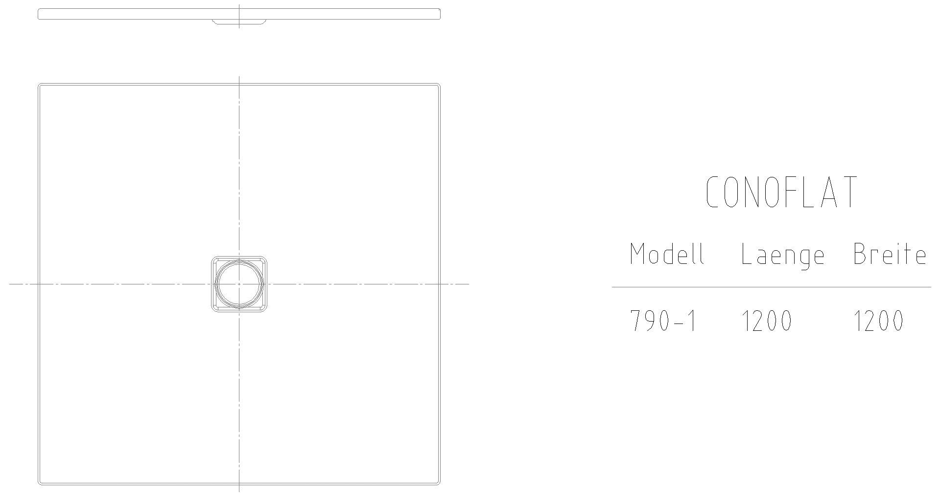 KALDEWEI CONOFLAT mit Wannenträger extraflach Duschfläche, 1200x1200x32 mm, Modell-Nr: 790-5