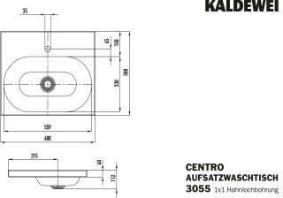 CENTRO AUFSATZWASCHTISCH (RANDHÖHE 40MM) KALDEWEI - CENTRO AUFSATZWASCHTISCH (RANDHÖHE 40MM)