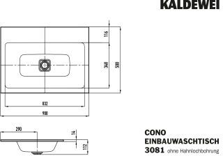 CONO EINBAUWASCHTISCH KALDEWEI - CONO EINBAUWASCHTISCH