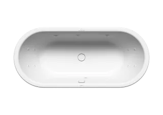 KALDEWEI - Badewanne CENTRO DUO OVAL, Mod.128 FULL BODY 1800x800mm, cool grey 90, links, integrierter Einlauf, Sichtteile schwarz matt 100 (GTIN: 4063728643368, HAN: 282860490667)