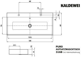 PURO AUFSATZ-DOPPELWASCHTISCH (RANDHÖHE 120 MM) KALDEWEI - PURO AUFSATZ-DOPPELWASCHTISCH (RANDHÖHE 120 MM)