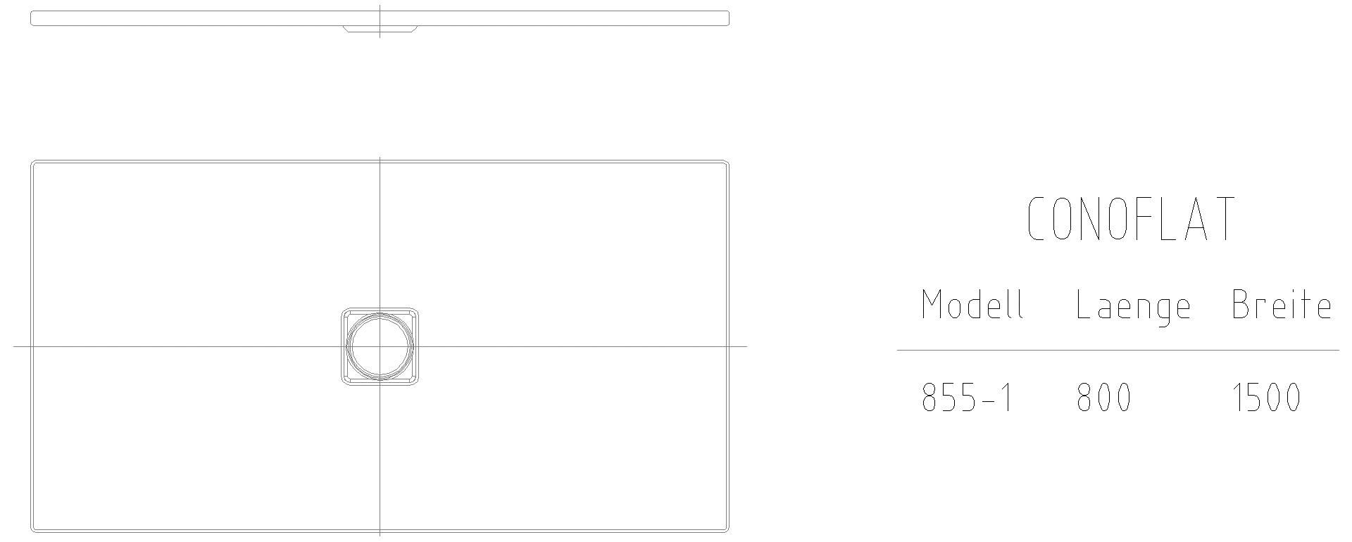 KALDEWEI CONOFLAT mit Wannenträger extraflach Duschfläche, 800x1500x32 mm, Modell-Nr: 855-5