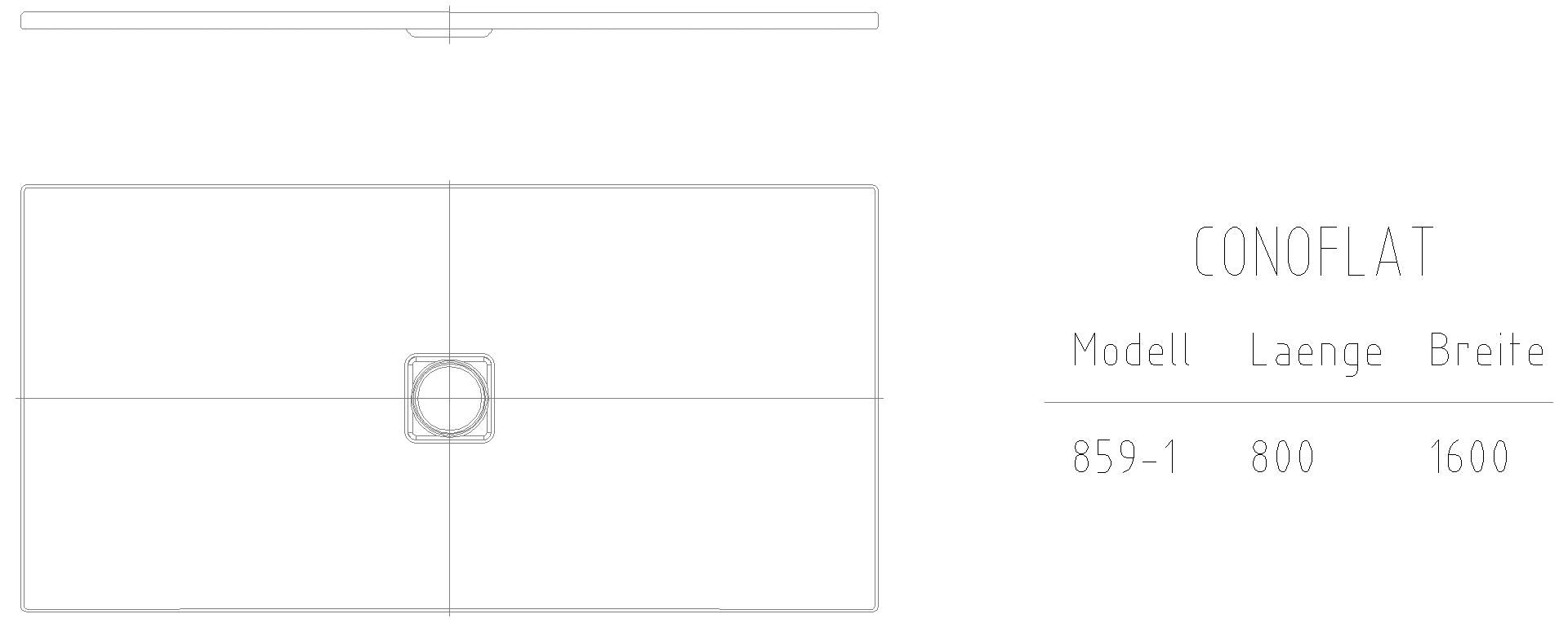 KALDEWEI CONOFLAT mit Wannenträger extraflach Duschfläche, 800x1600x32 mm, Modell-Nr: 859-5