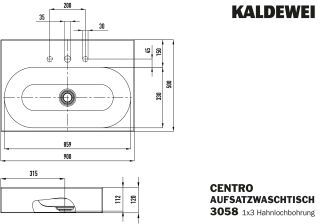 CENTRO AUFSATZWASCHTISCH (RANDHÖHE 120 MM) KALDEWEI - CENTRO AUFSATZWASCHTISCH (RANDHÖHE 120 MM)
