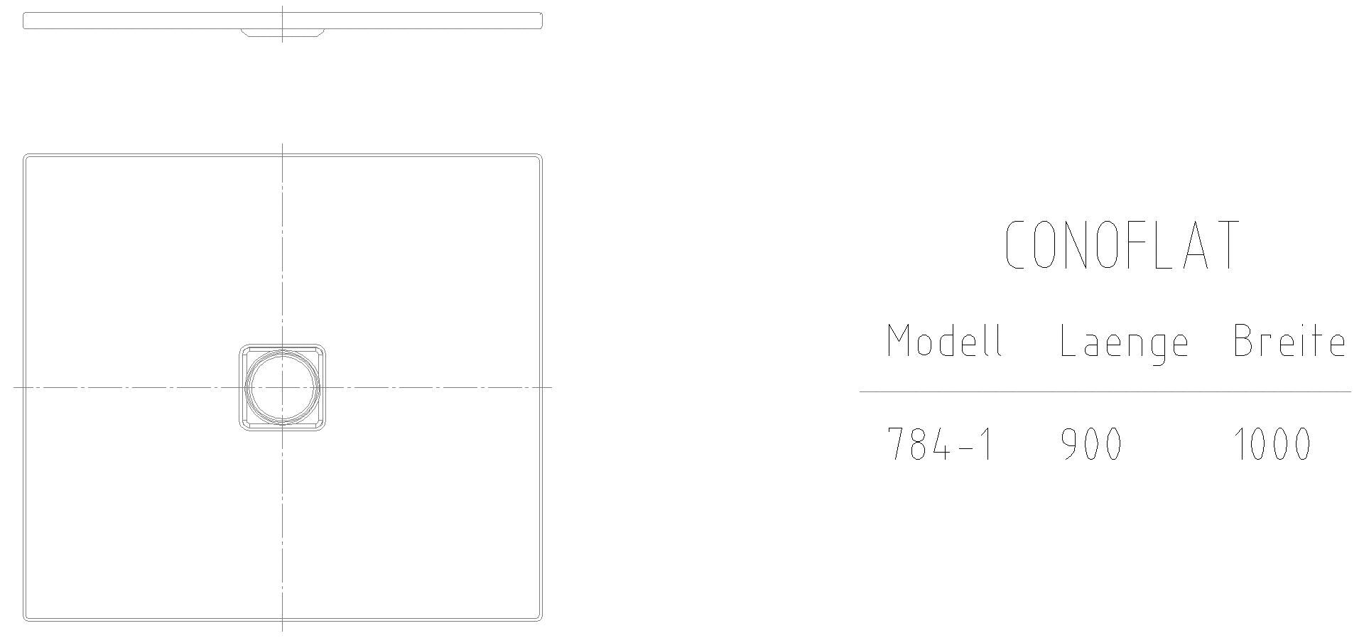 KALDEWEI CONOFLAT mit Wannenträger extraflach Duschfläche, 900x1000x32 mm, Modell-Nr: 784-5