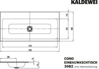 CONO EINBAUWASCHTISCH KALDEWEI - CONO EINBAUWASCHTISCH