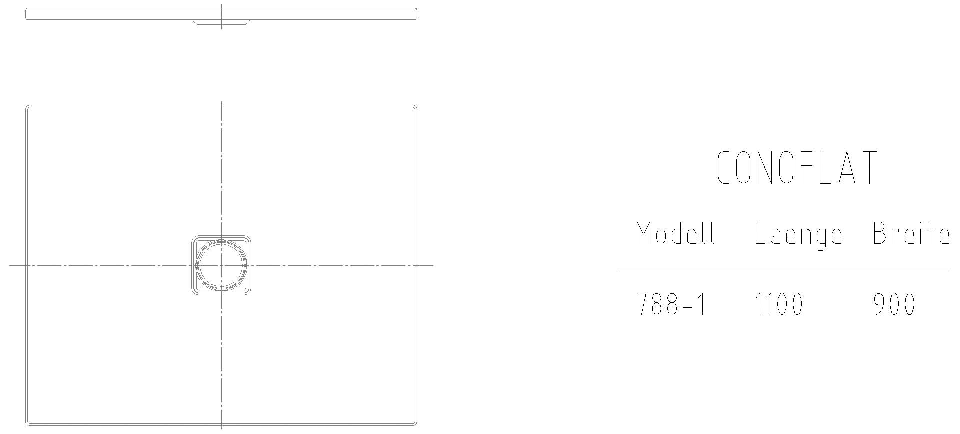 KALDEWEI CONOFLAT mit Wannenträger extraflach Duschfläche, 900x1100x32 mm, Modell-Nr: 788-5